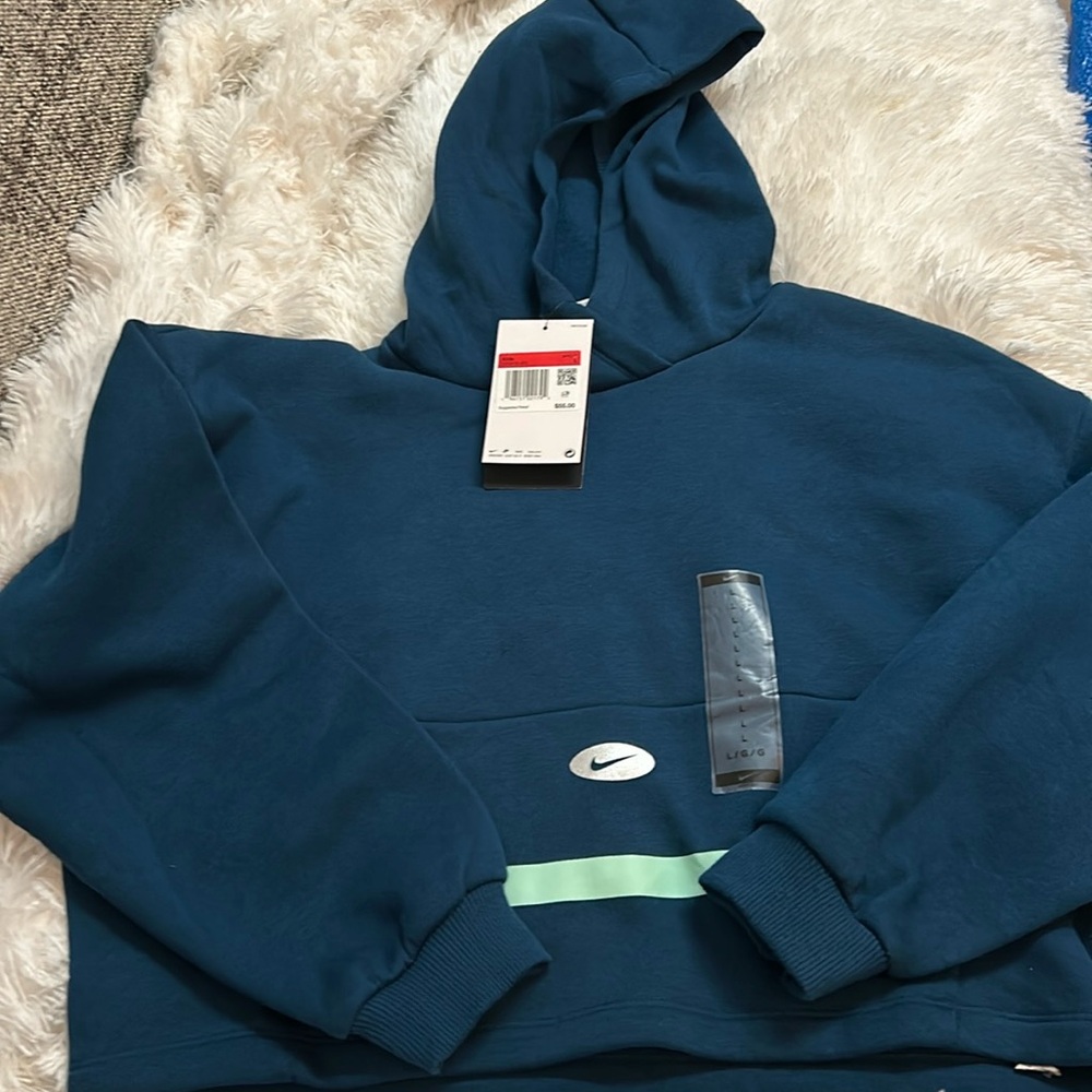 NIKE Kids cropped blue hoodie brand new with tags